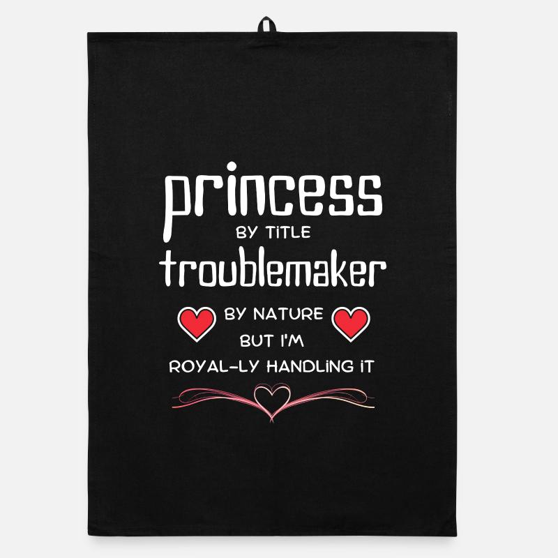 Princess TroubleMaker Tee Organic dish towel