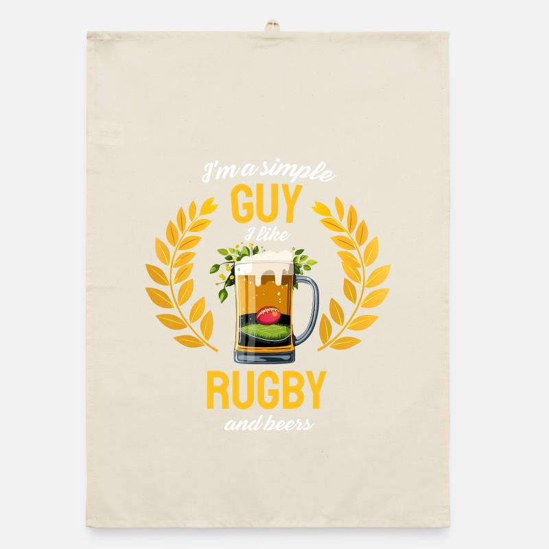 Simple Rugby Beers Guy Organic dish towel