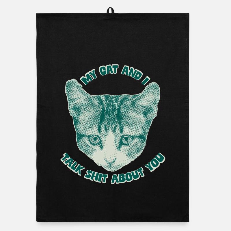 Sassy Cat Talk - Thème de chat drôle Torchon bio