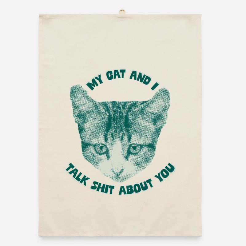 Sassy Cat Talk - Thème de chat drôle Torchon bio