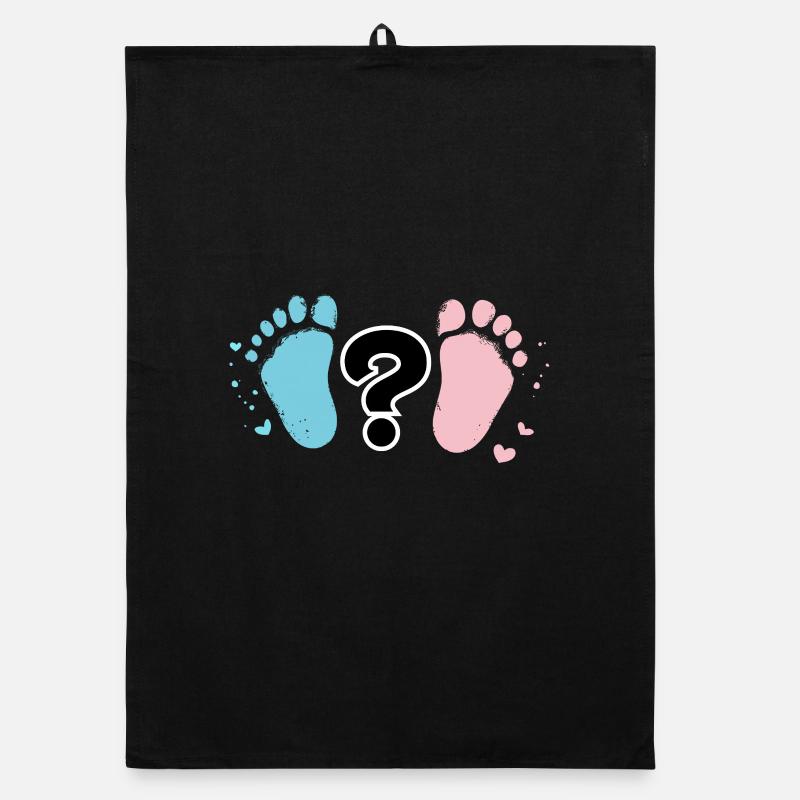 Pastel Baby Footprints and Question Organic dish towel