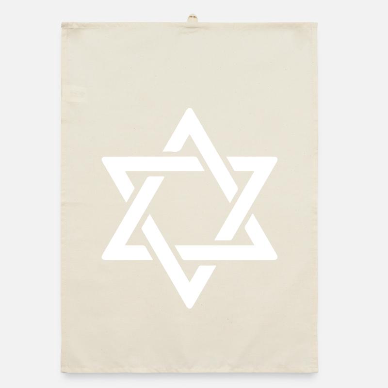 Étoile de David en blanc Torchon bio