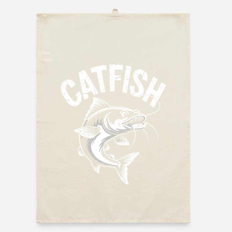 Conception de pêche d’aventure au poisson-chat Torchon bio