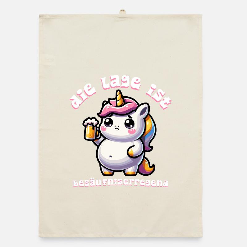 Süßes Einhorn Bier Feier Organic Geschirrtuch