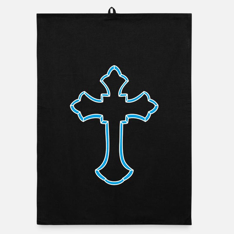 Neon Cross Silhouette Organic dish towel