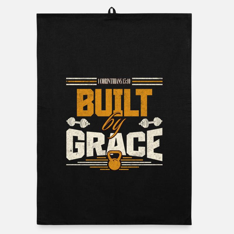 💪 Built by Grace – 1 Corinthians 15:10 Organic dish towel