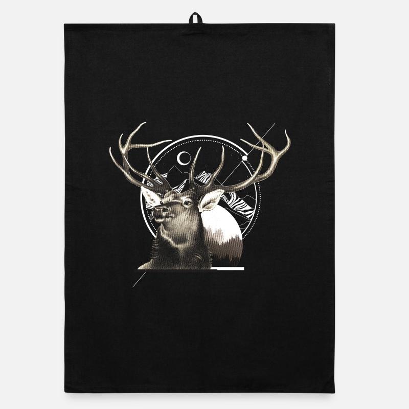 Cerf des Montagnes Graphique Torchon bio