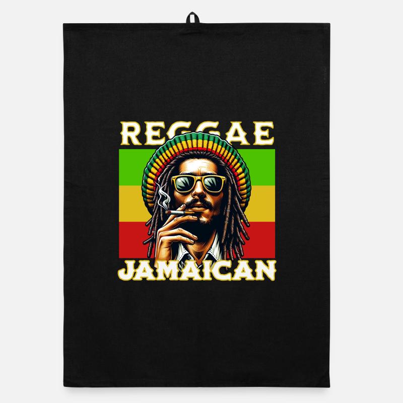 Reggae style Rasta jamaïcain avec figues à dreadlocks cool Torchon bio
