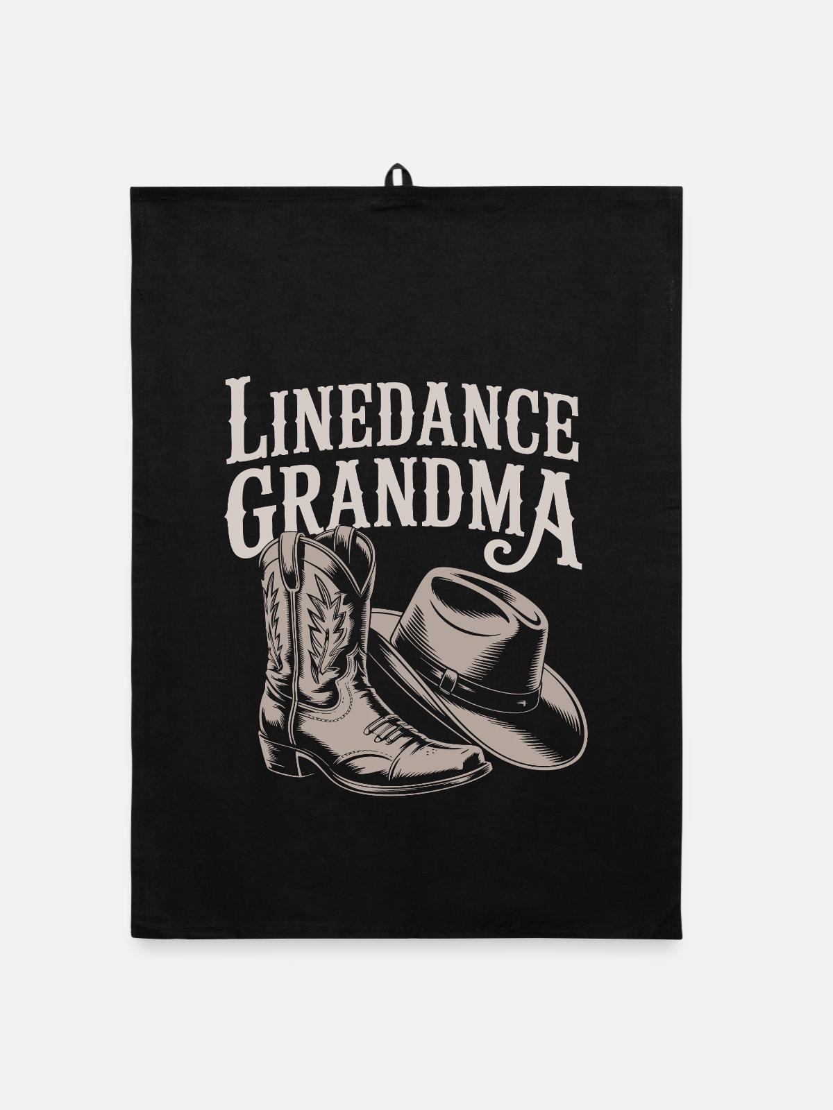 Linedance Oma Boots Hut - Organic Geschirrtuch - Schwarz - Vorne
