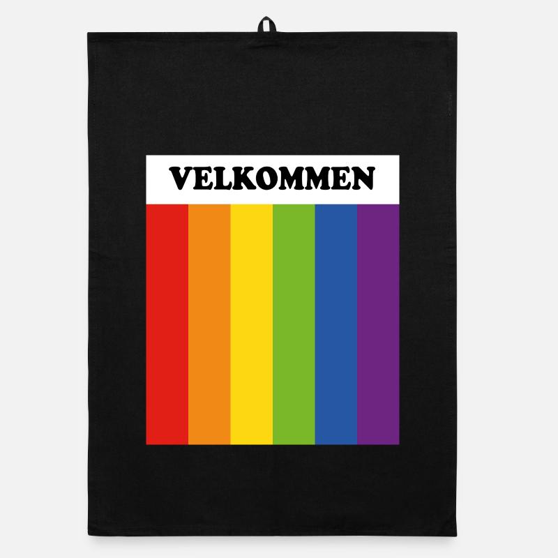 Velkommen Rainbow Flag - LGBT Safe Space Norwegian Organic dish towel