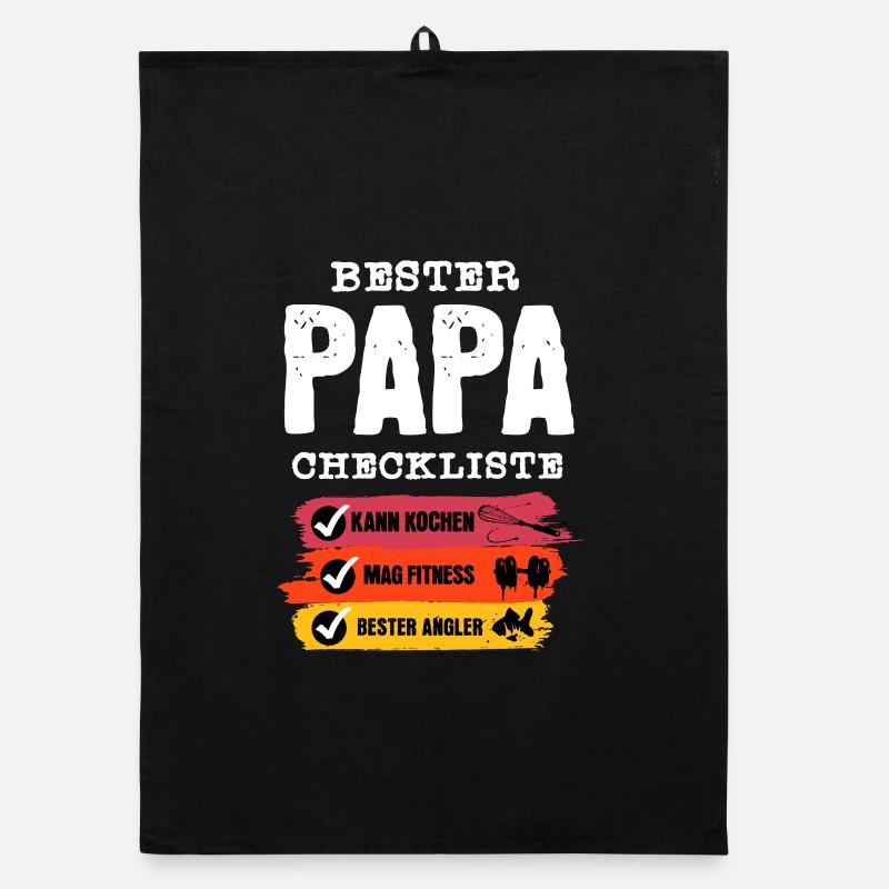 Bester Papa Checkliste  Organic Geschirrtuch