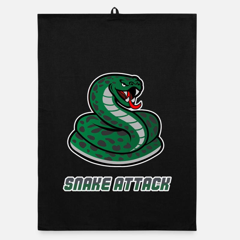 Snake Workout - Organic dish towel - black