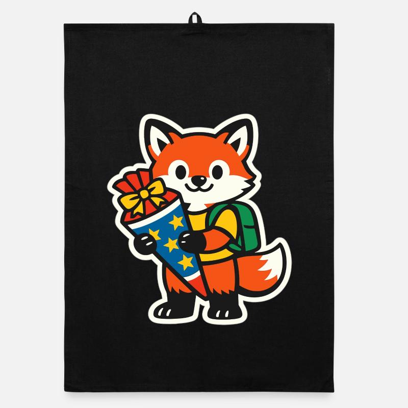 Inscription à l’école Fox avec cadeaux et sac à dos - Torchon bio - noir