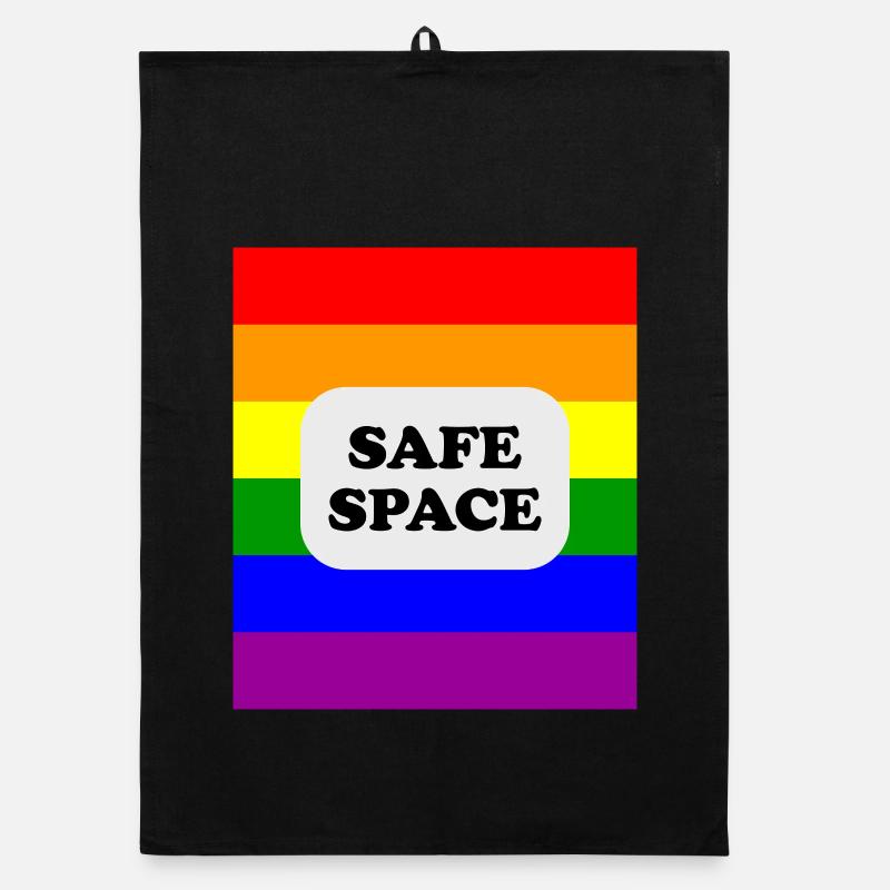 Drapeau arc-en-ciel pour les espaces sécurisés LGBT Torchon bio