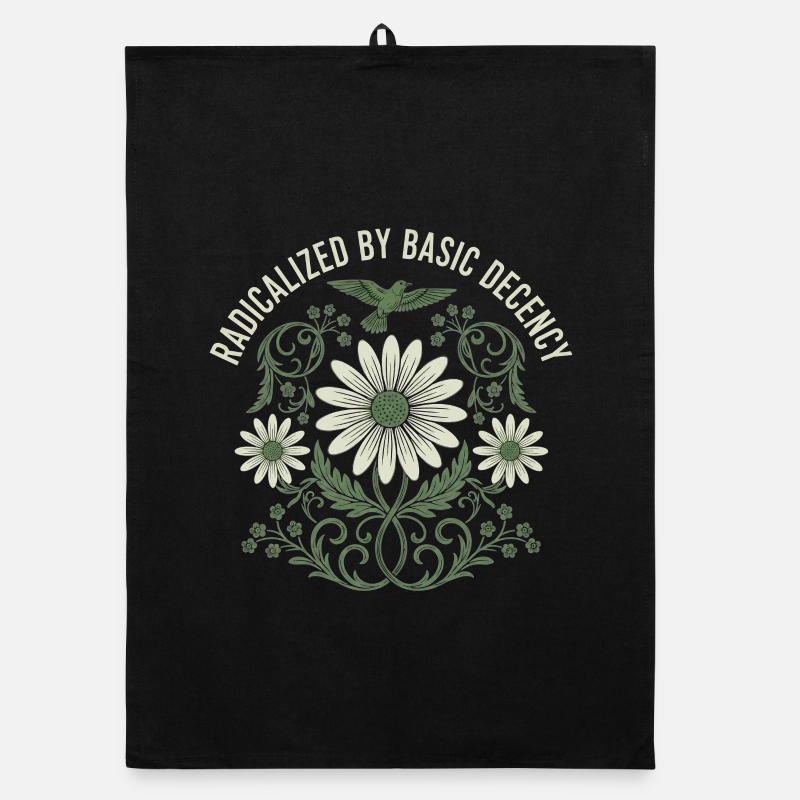 Radicalized by Basic Decency Vintage Flower Shirt Organic dish towel