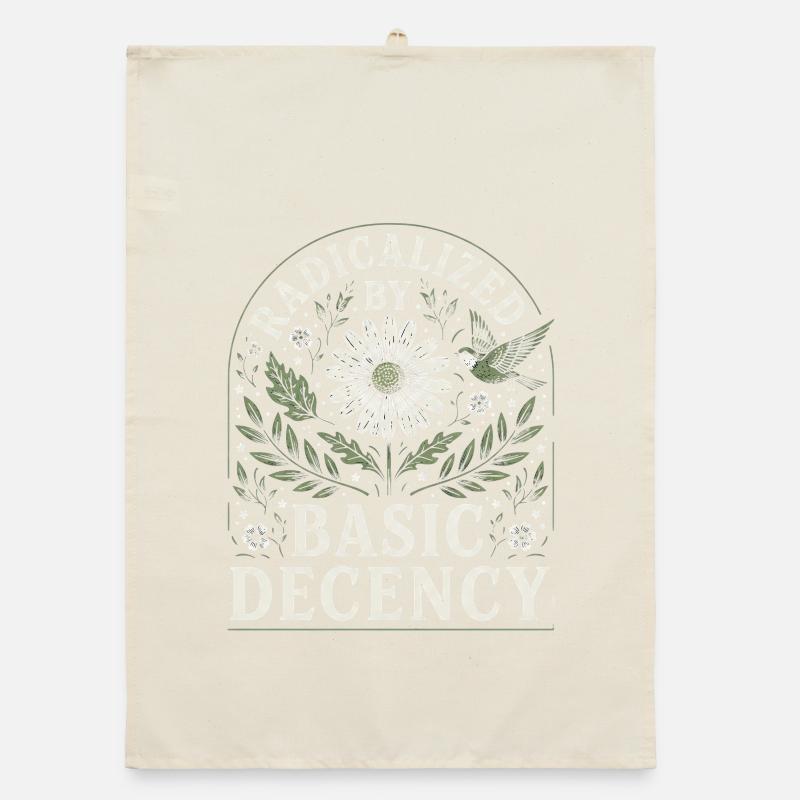 Radicalized by Basic Decency Vintage Blumen Design Organic Geschirrtuch