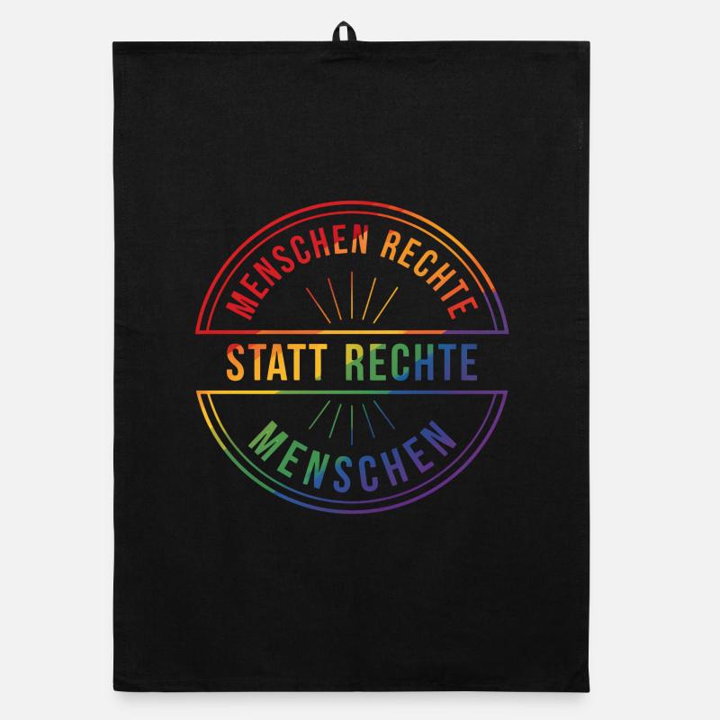 Menschenrechte Statement Pride Regenbogen Organic Geschirrtuch