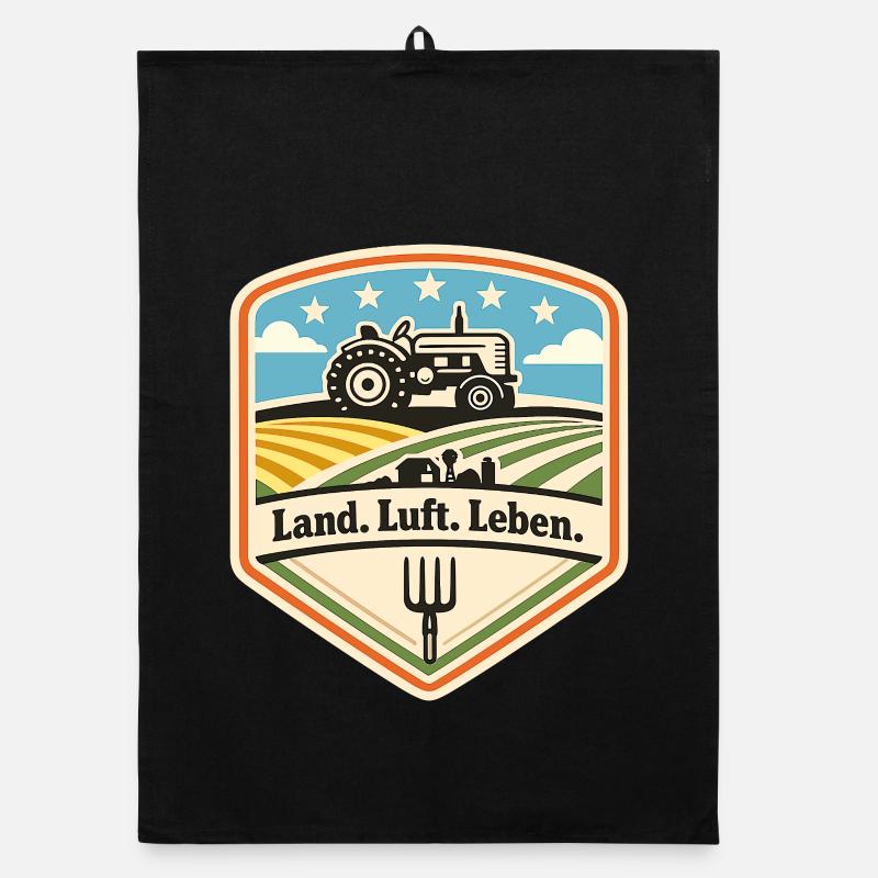 Land Luft Leben Traktor Schild Organic Geschirrtuch