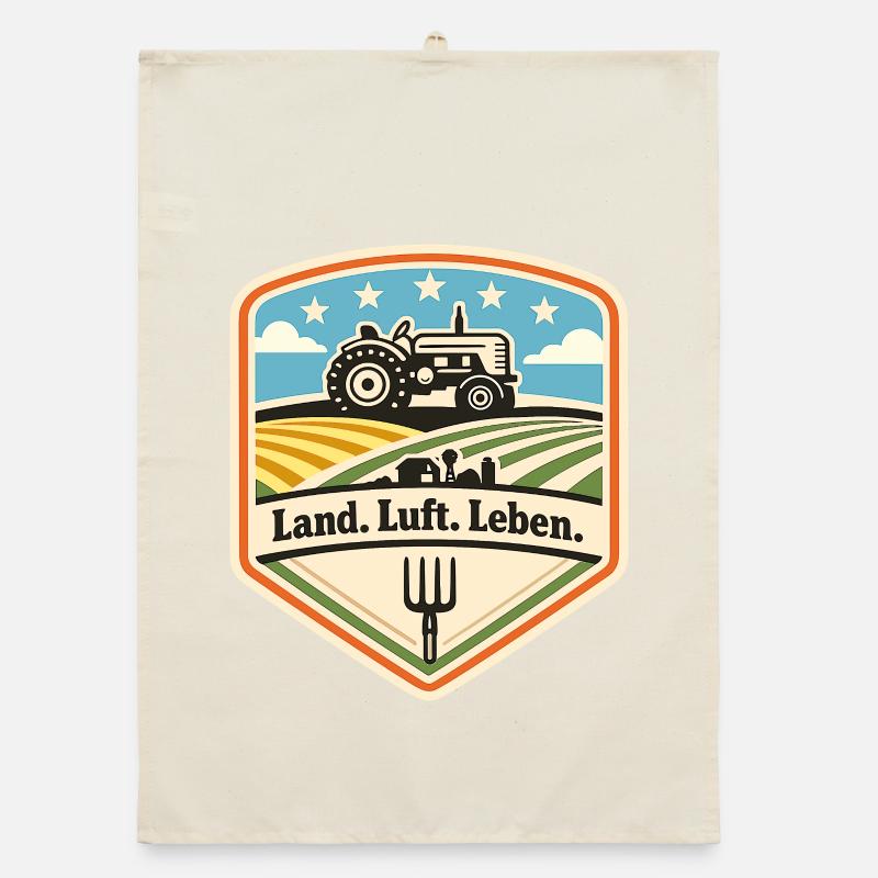 Land Luft Leben Traktor Schild Organic Geschirrtuch