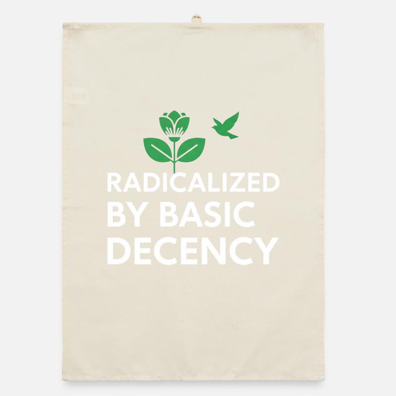 Radicalisé par la déclaration de décence de base sur le décalcomanie de chemise Torchon bio