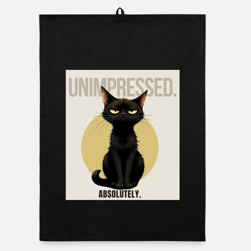 Peu impressionné. – Dessin sarcastique du chat noir Torchon bio