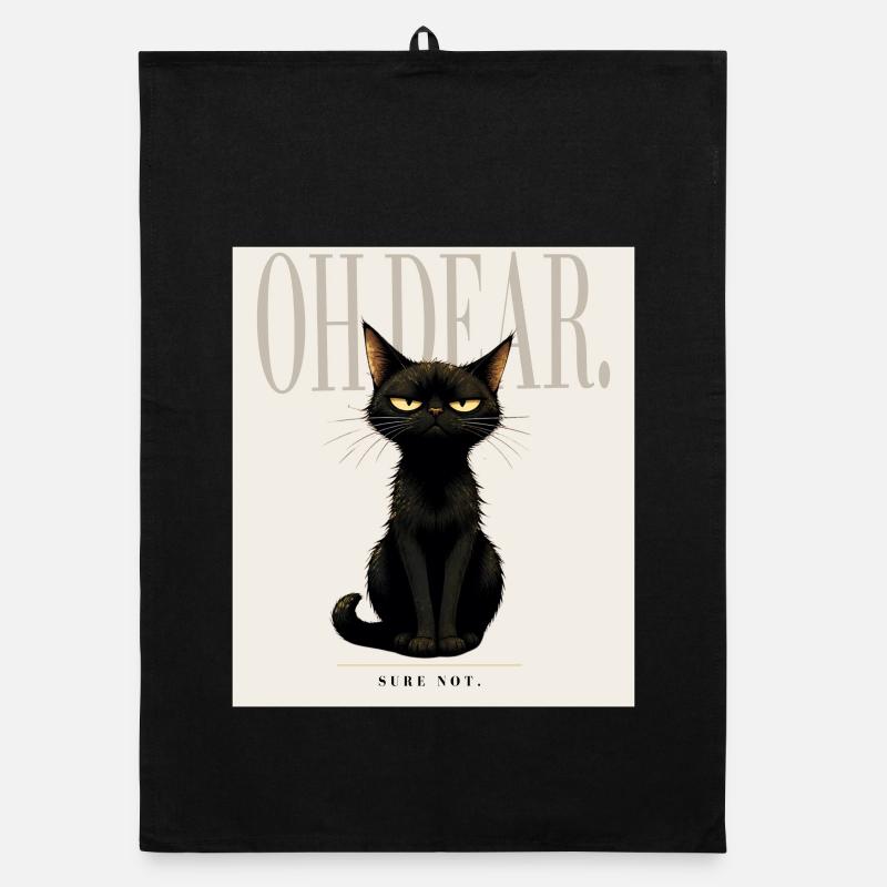 Disappointing. – Sarcastic Black Cat Design Organic Geschirrtuch