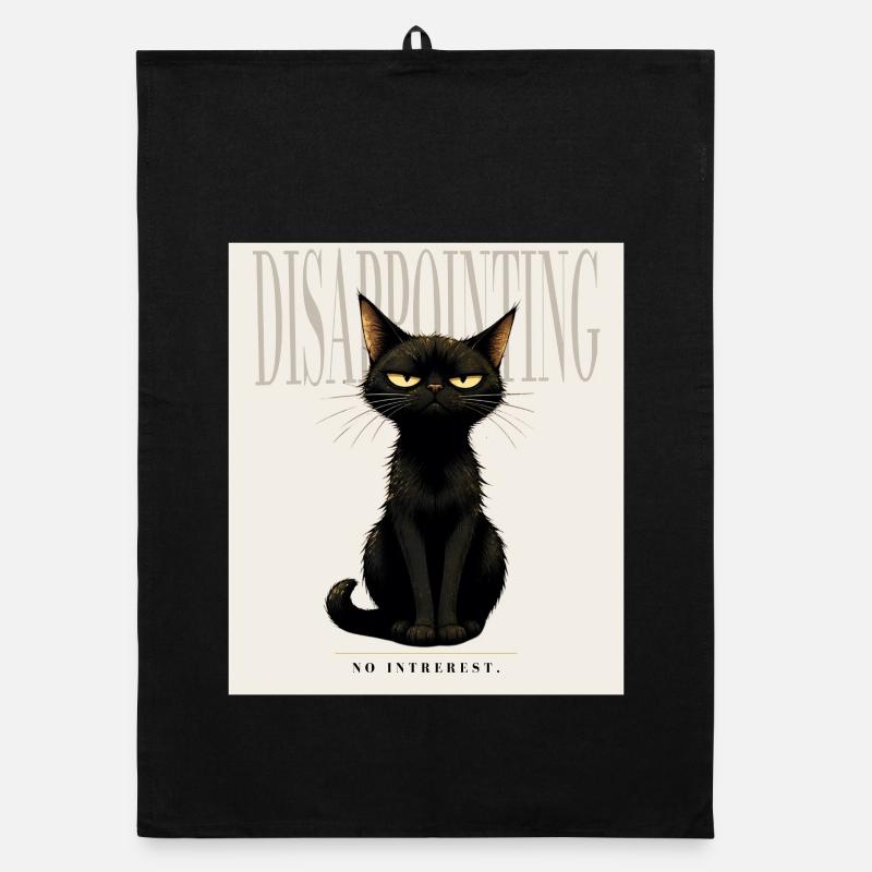 Disappointing. – Sarcastic Black Cat Design Organic Geschirrtuch