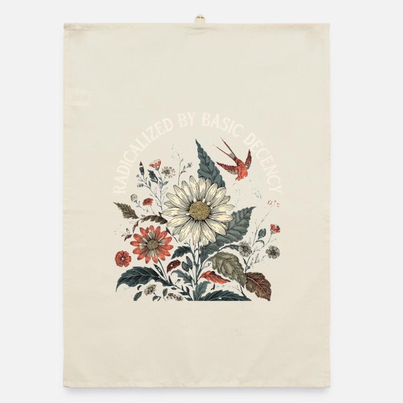 Radicalized By Basic Decency Retro Shirt Organic dish towel