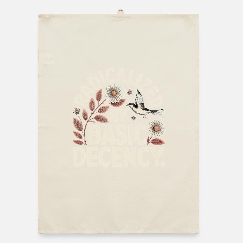 Freundlichkeit Statement Vintage Blumen Design Organic Geschirrtuch