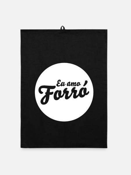 Eu Amo Forro – Schlichtes Forro Statement - Organic Geschirrtuch - Schwarz - Vorne