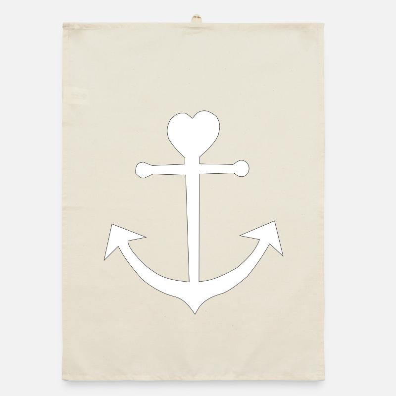 Herzanker mit Herzspitze Organic Geschirrtuch