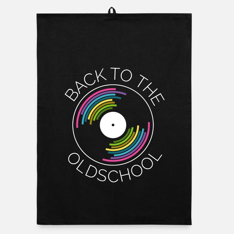 retro vinyl records turntables turntable icon Organic dish towel