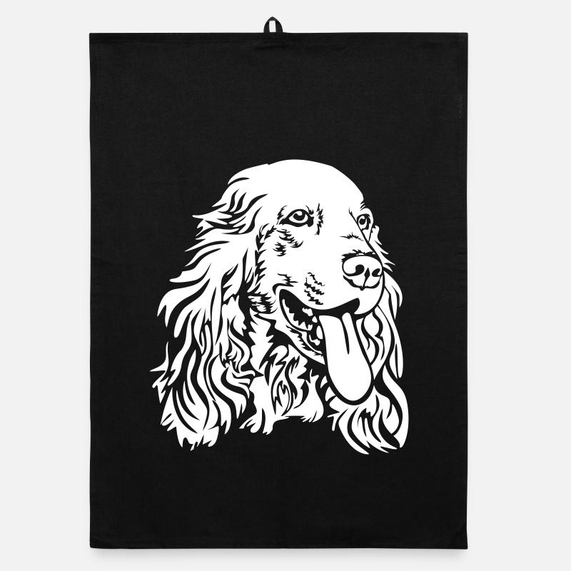 Cocker Spaniel Head "Black Edition" Organic dish towel