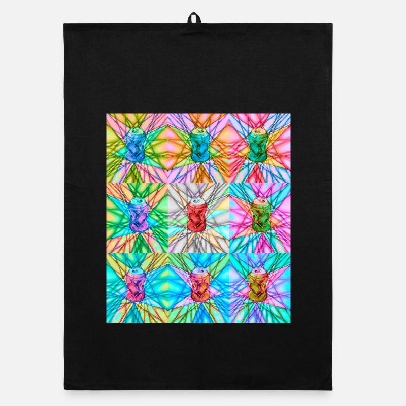 Vibrant Can and Abstract Light Pattern Organic dish towel