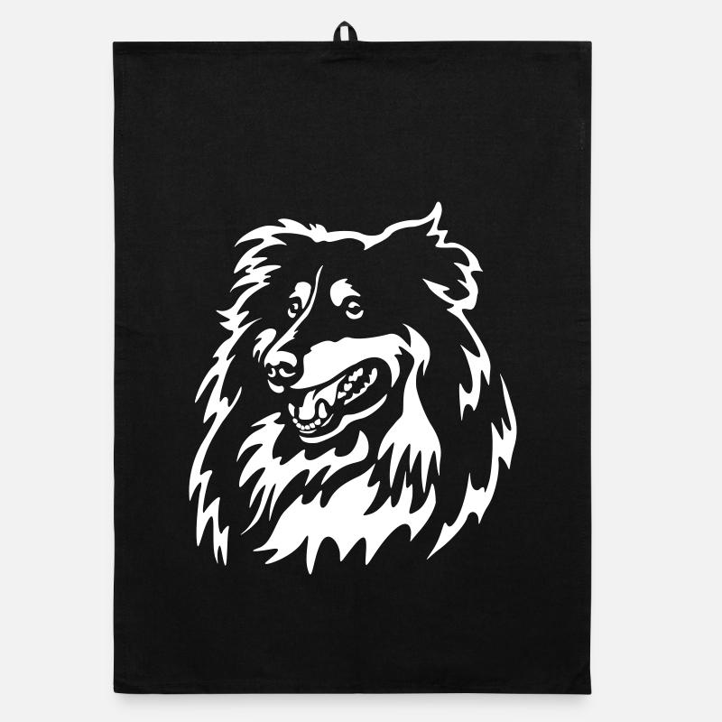 Sheltie Head « Black Edition » Torchon bio
