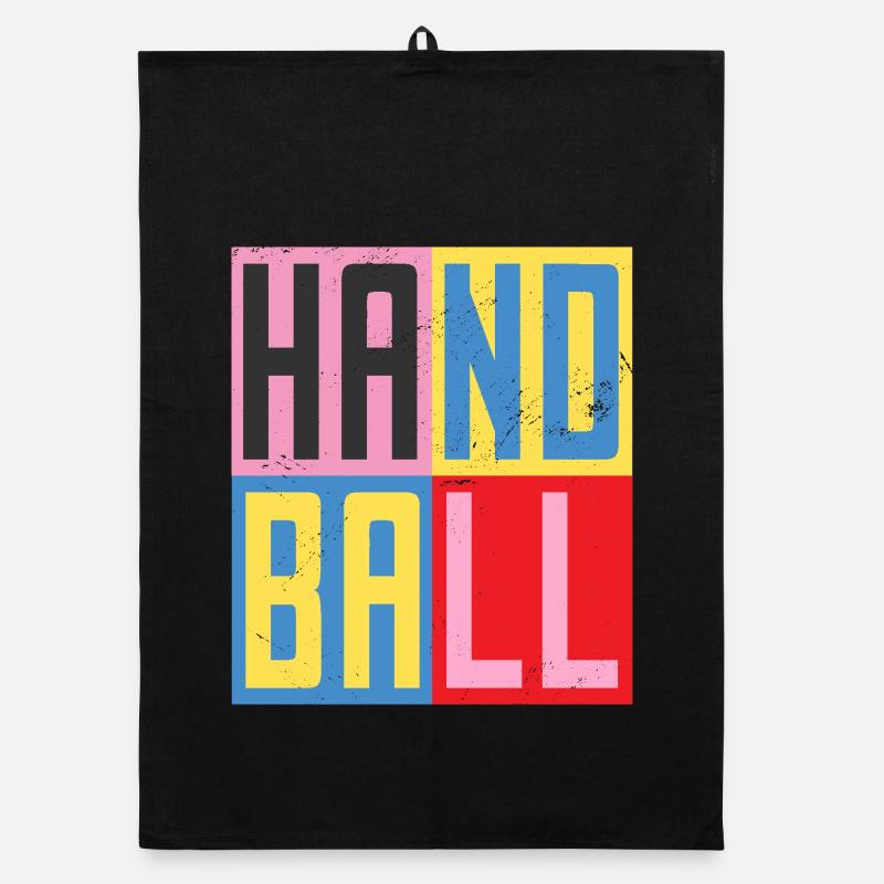 Handball Design - Organic Geschirrtuch - Schwarz