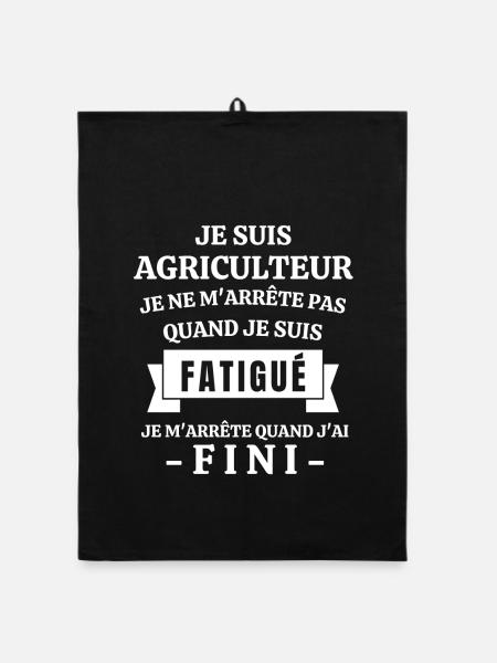 agriculteur, agriculture, je suis agriculteur - Torchon bio - noir - Devant