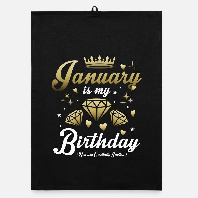 Januar Geburtstags Kind Organic Geschirrtuch