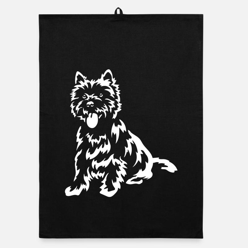 Cairn Terrier « Édition Noire » Torchon bio