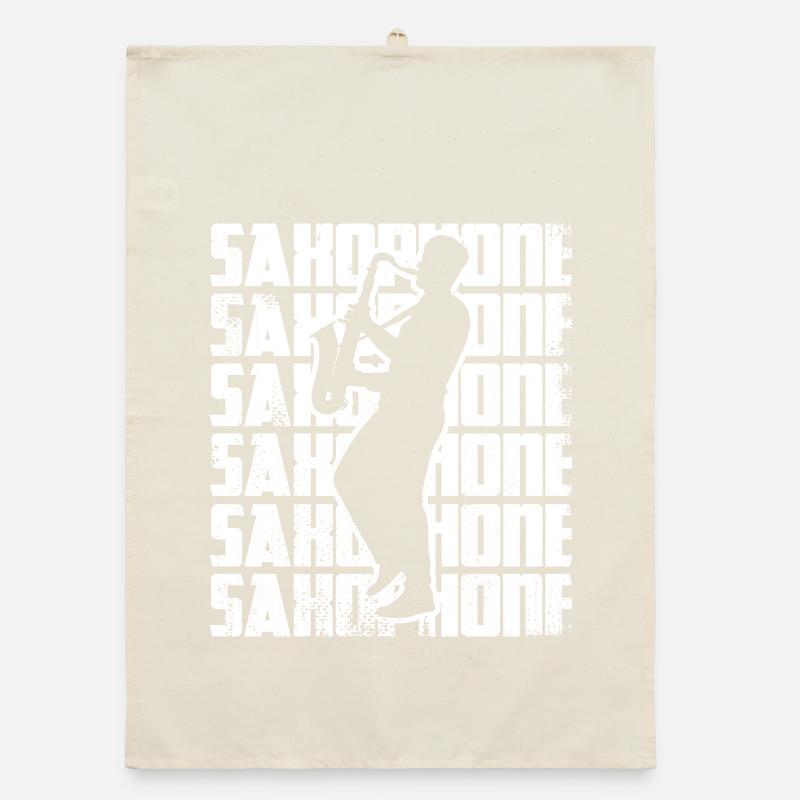 Funny Saxophone Organic dish towel