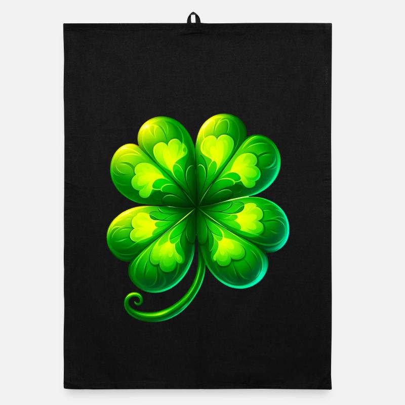 Vierblättriges Kleeblatt Organic Geschirrtuch