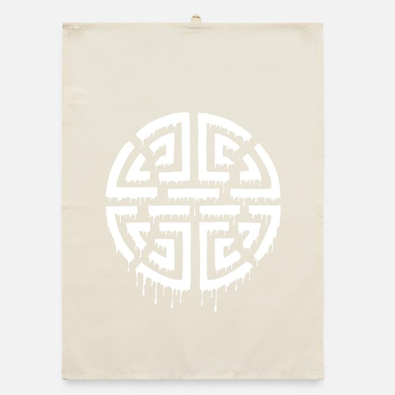 Graffiti eines roten Labyrinths Organic Geschirrtuch