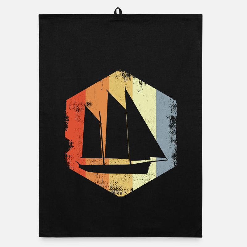 Sailing ship Organic dish towel