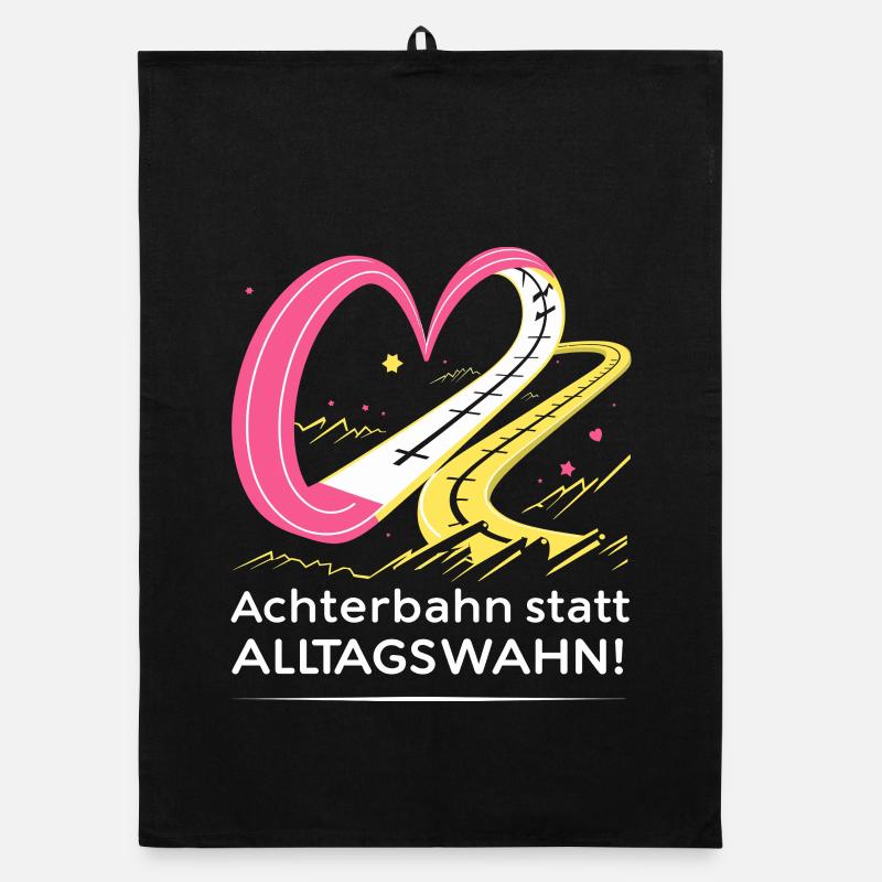 Achterbahn statt Alltagswahn Organic Geschirrtuch
