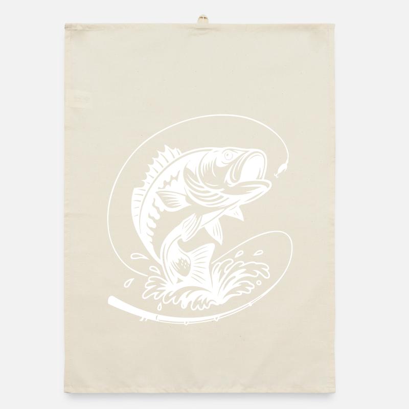 Dynamische Barschfisch-Illustration Organic Geschirrtuch