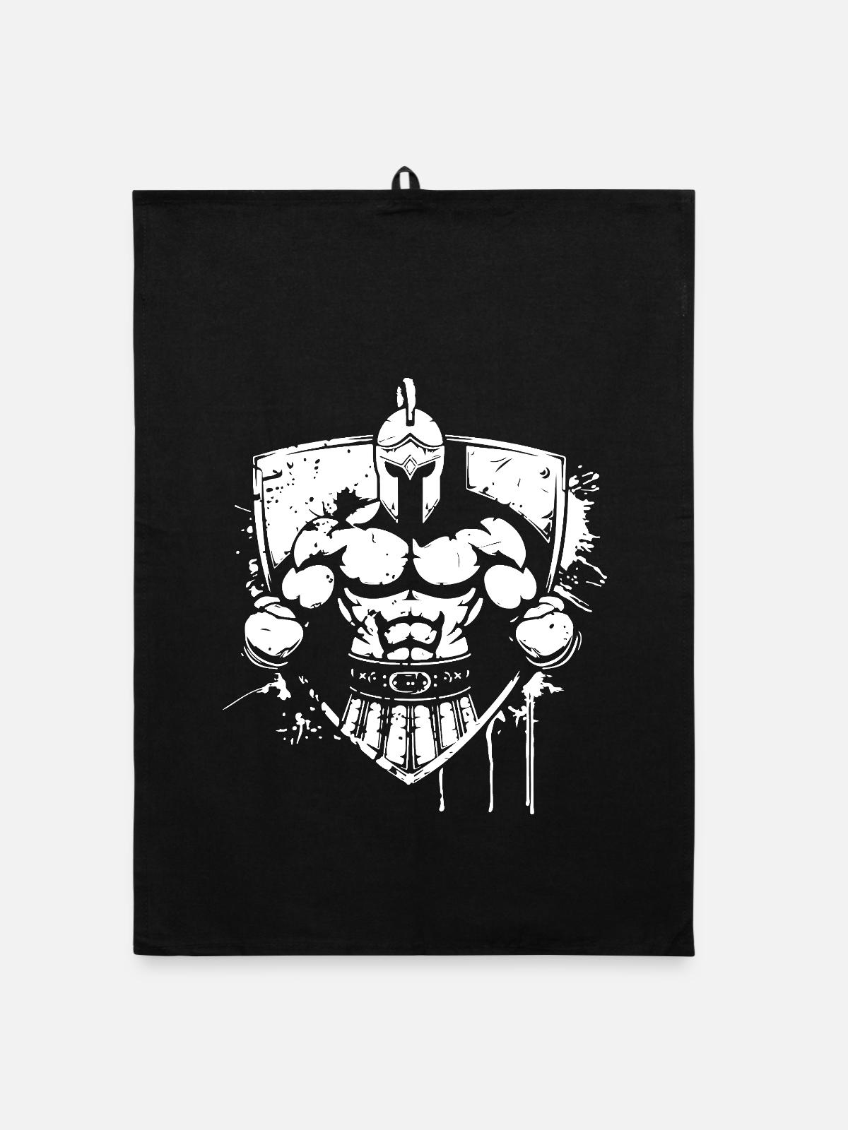 Kämpferischer Gladiator Helm - Organic Geschirrtuch - Schwarz - Vorne