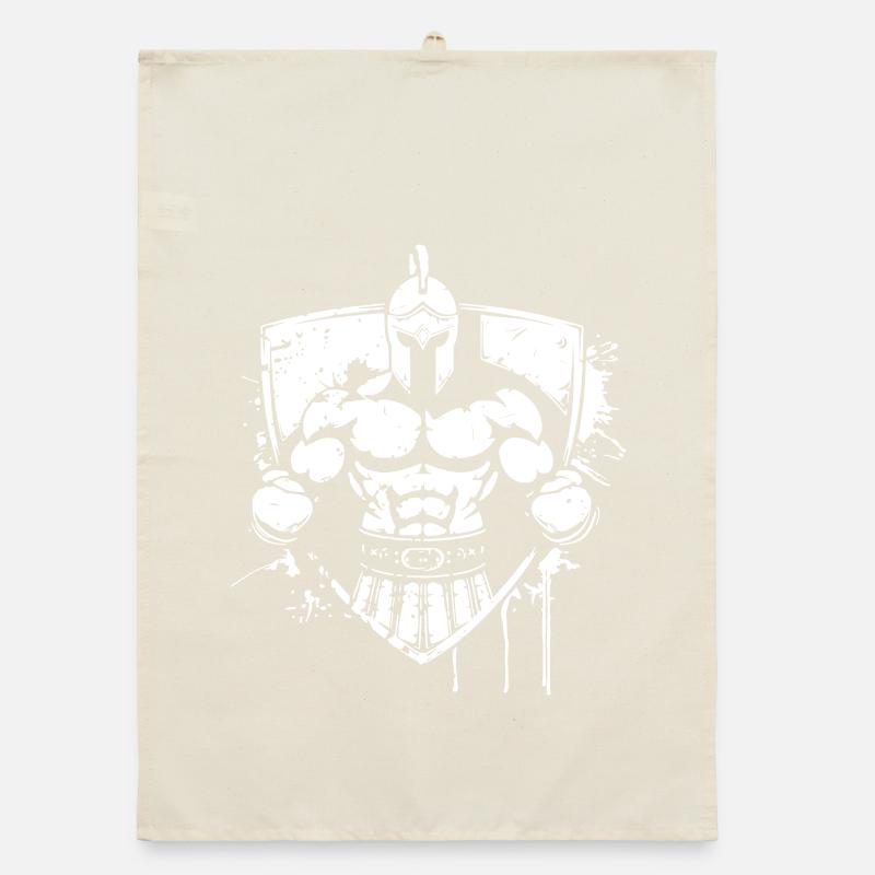 Fierce Gladiator Helmet Organic dish towel