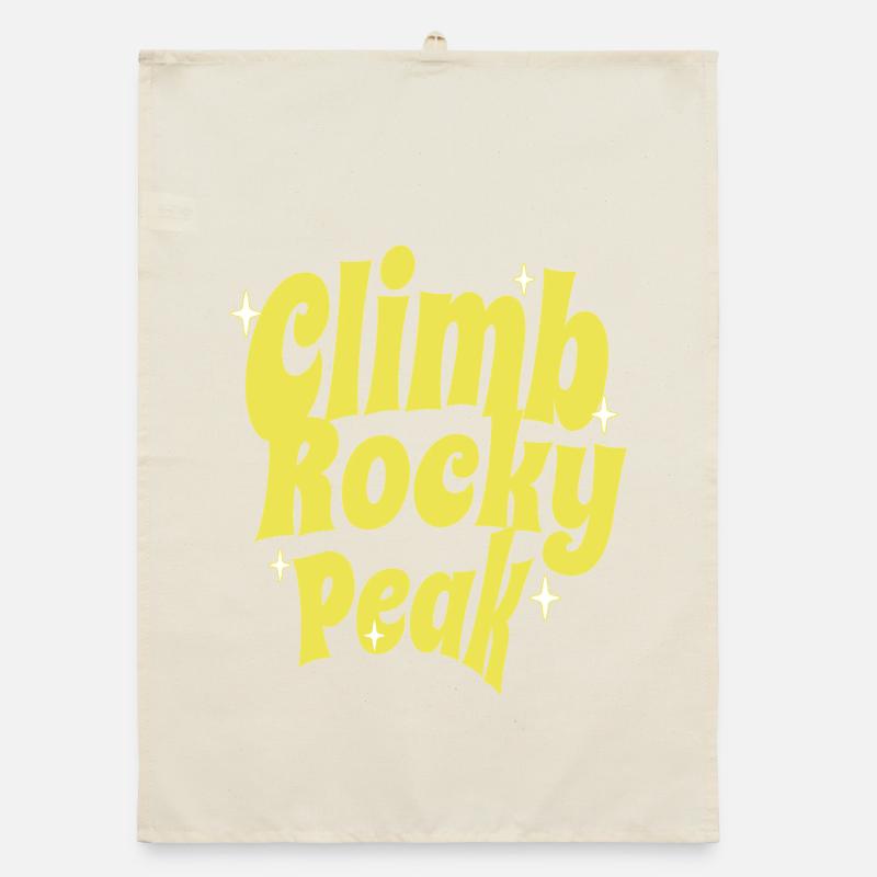 Escalade du Rocky Peak Conception de motivation Torchon bio