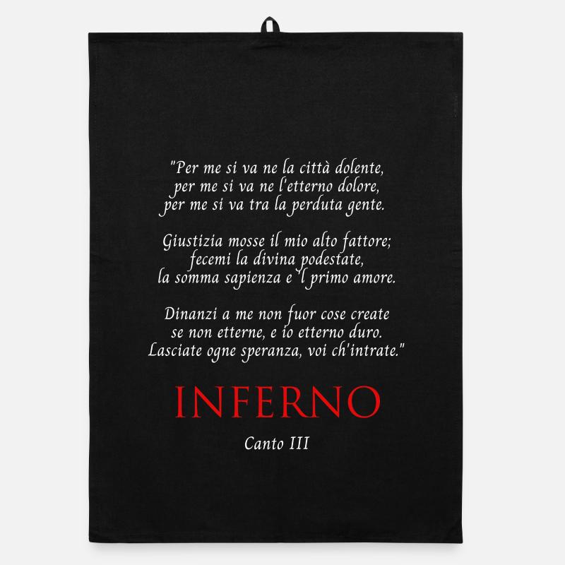Inferno Canto III Divine Commedy Per me si va Organic dish towel