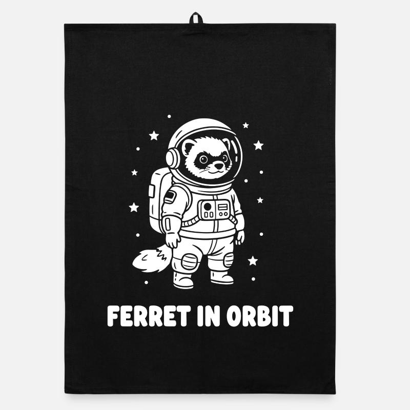 Frettchen im Orbit Organic Geschirrtuch
